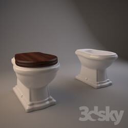 Toilet and Bidet - Toilet and bidet from Kerasan Retro collection 