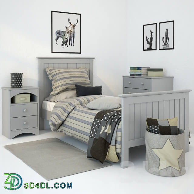 Bed - Bed Barney Grey