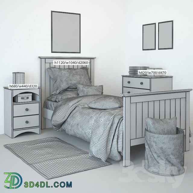 Bed - Bed Barney Grey