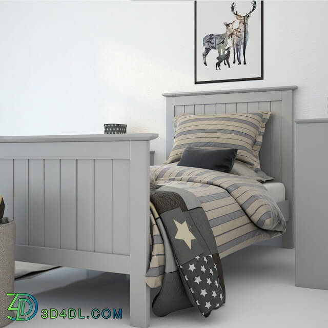 Bed - Bed Barney Grey