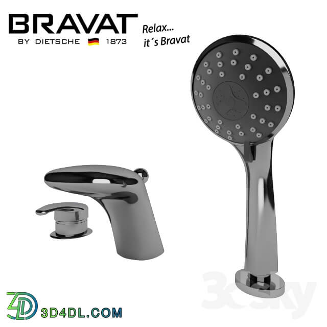 Faucet - Cascade mixer on the side of the bath Bravat Cobra