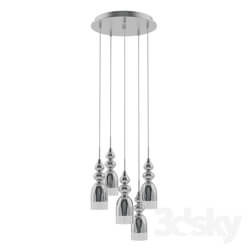 Ceiling light - 95561 BOLANOS LED suspension_ 5x3_3W _LED__ Ø500_ H1500_ steel_ chrome _ glass_ chrome_ transparent 