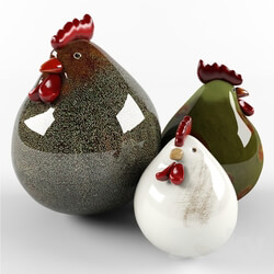 Other decorative objects - Dougherty Modern Sitting Chicken Figurine Set 
