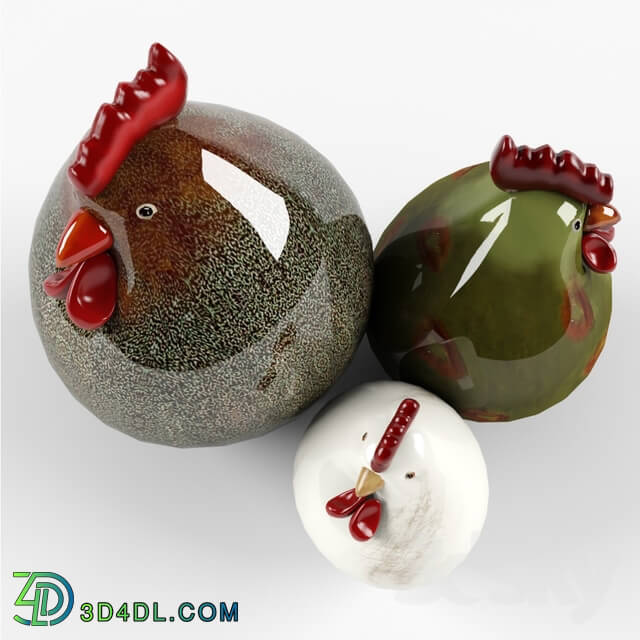 Other decorative objects - Dougherty Modern Sitting Chicken Figurine Set
