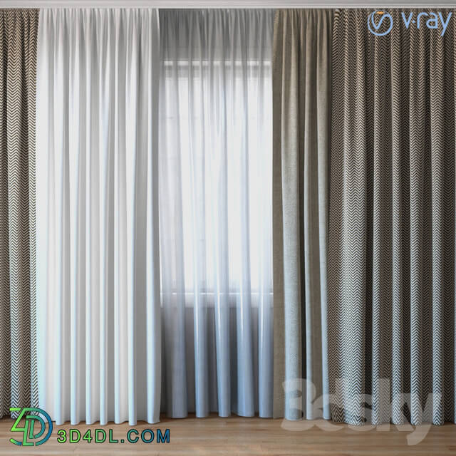 Curtain - Curtains with tulle V-ray_set_03