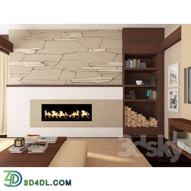 Fireplace - stone fireplace