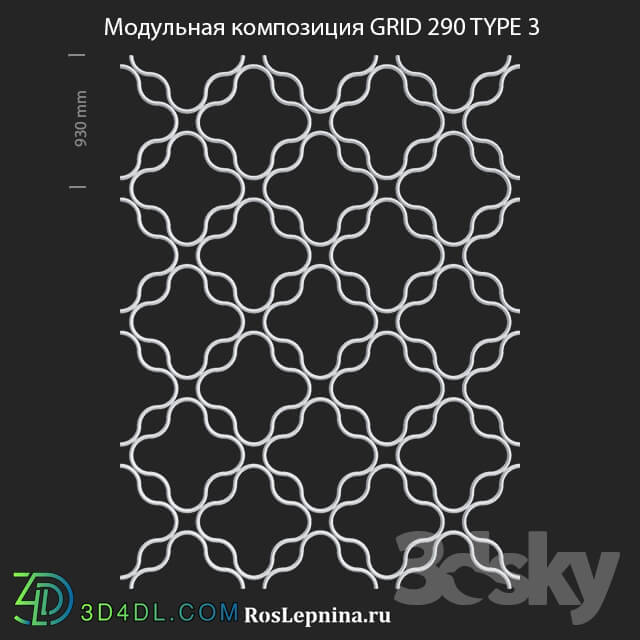 Decorative plaster - OM Modular composition GRID 290 TYPE 3 from RosLepnina