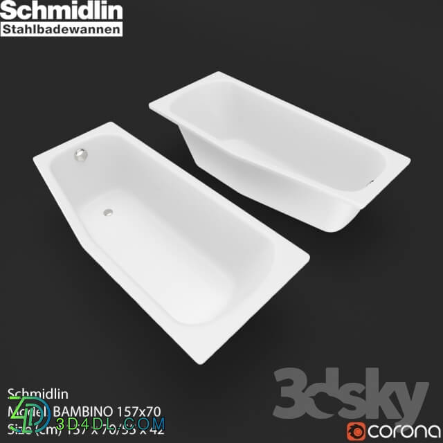 Bathtub - Schmidlin Stahlbadewannen - Bathtubs BAMBINO