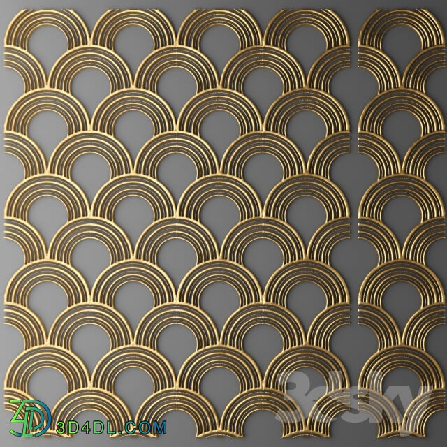 Other decorative objects - 3D panel_ futurism. Grille.