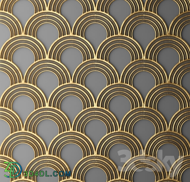 Other decorative objects - 3D panel_ futurism. Grille.