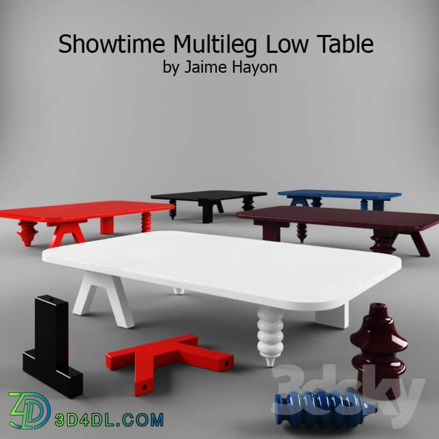 Table - Showtime Multileg Low Square Table by Jaime Hayon