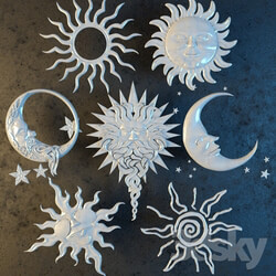 Decorative plaster - Decorative SET sun and moon 