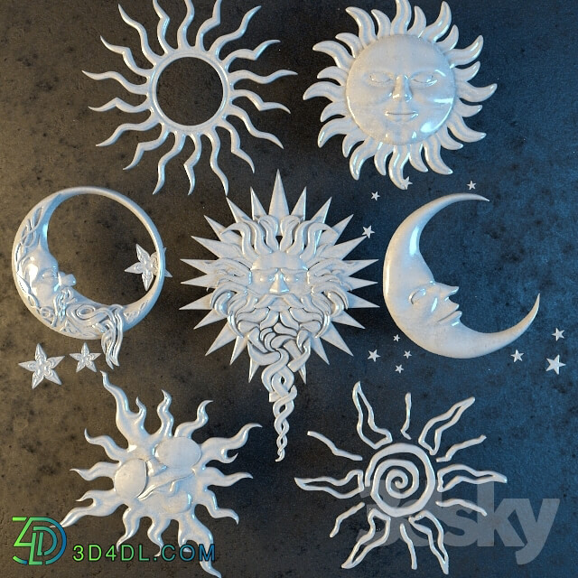 Decorative plaster - Decorative SET sun and moon