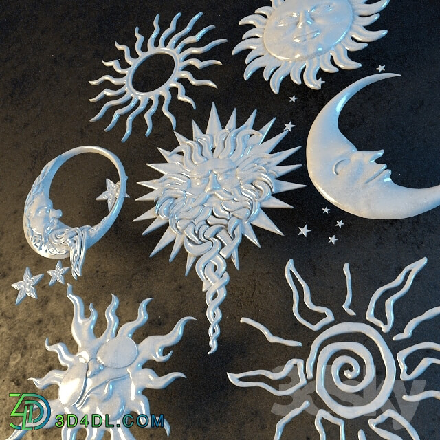 Decorative plaster - Decorative SET sun and moon