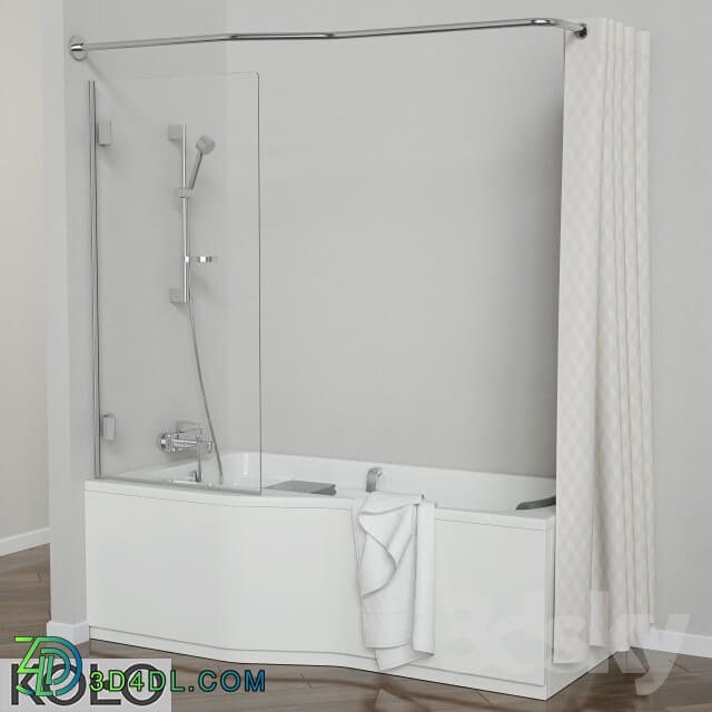 Bathtub - Set baths Comfort Plus TM KOLO with glass curtains and soft