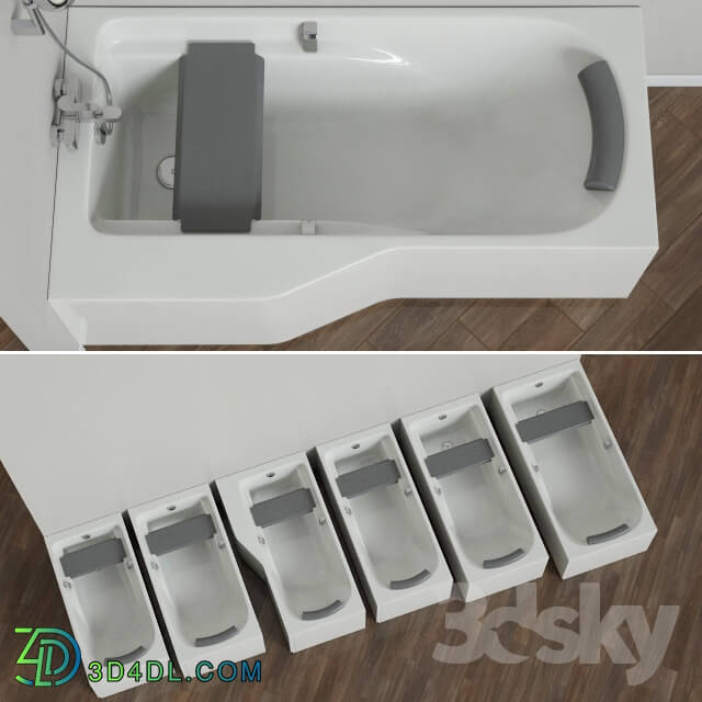 Bathtub - Set baths Comfort Plus TM KOLO with glass curtains and soft