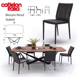 Table _ Chair - Table Scorpio Wood _ Chair Isabel _ Cattelan Italia 