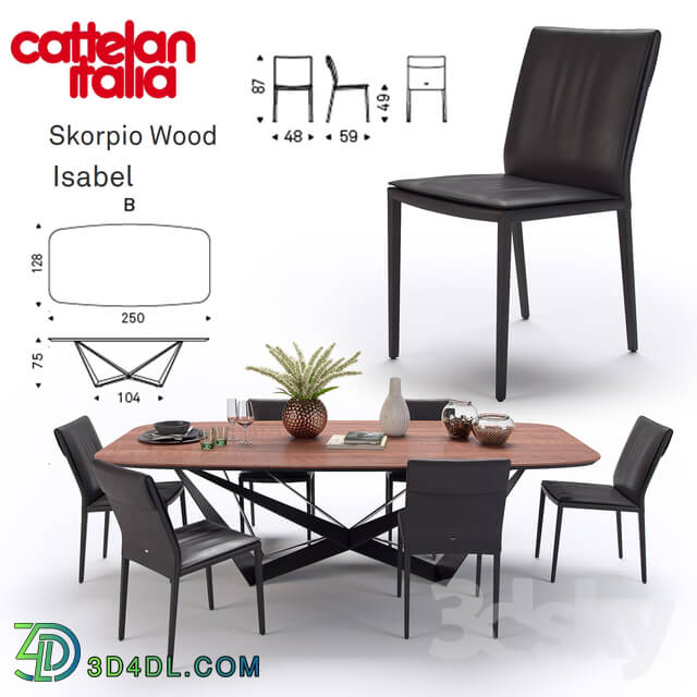 Table _ Chair - Table Scorpio Wood _ Chair Isabel _ Cattelan Italia