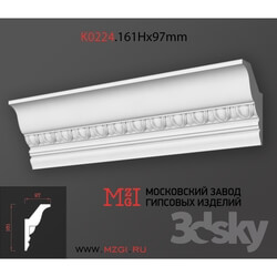 Decorative plaster - Cornices patterned plaster moldings K0224.161Nx97mm 