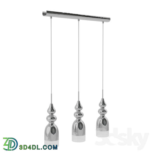 Ceiling light - 95556 LED suspension BOLANOS_ 3x3_3W _LED__ L710_ steel_ chrome _ glass_ chrome_ transparent