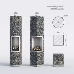 Other architectural elements - Modern barbecue from gabion 3 