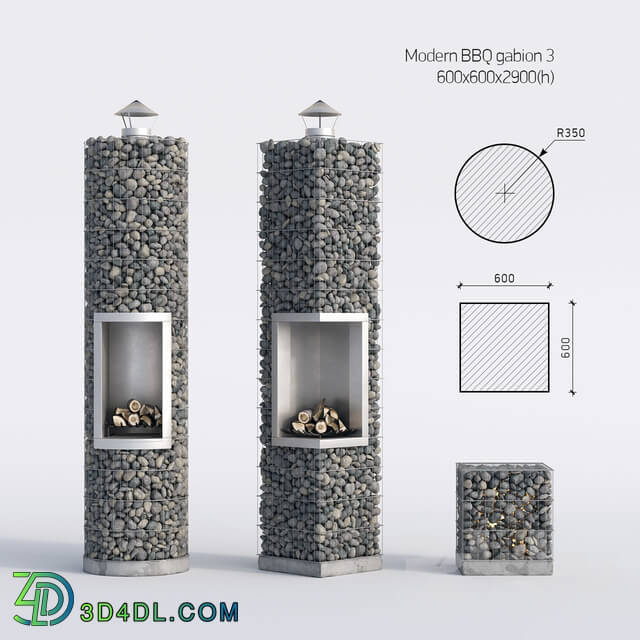 Other architectural elements - Modern barbecue from gabion 3