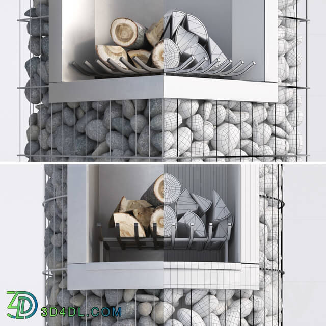 Other architectural elements - Modern barbecue from gabion 3