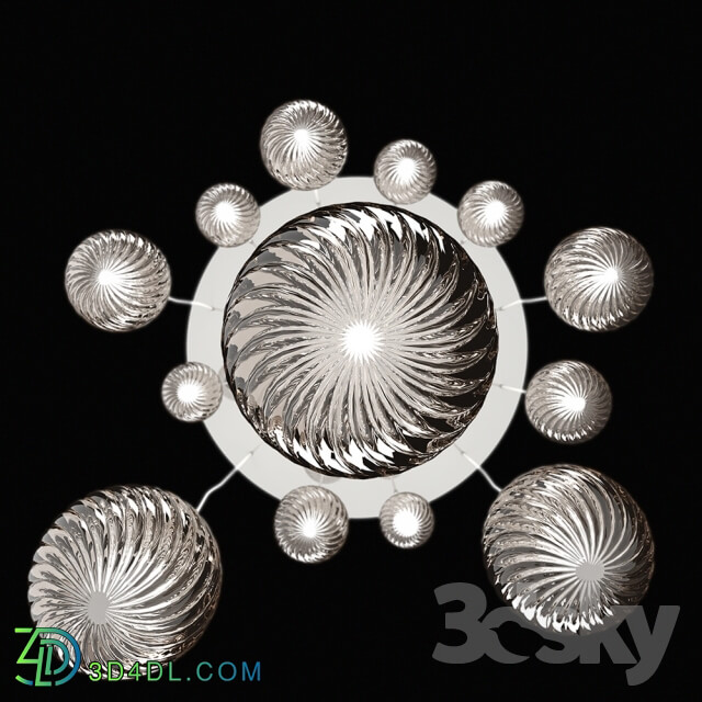 Ceiling light - Chandelier with glass balls