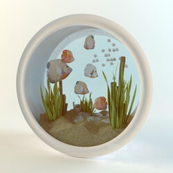 Other decorative objects - Round two-sided Aquarium 