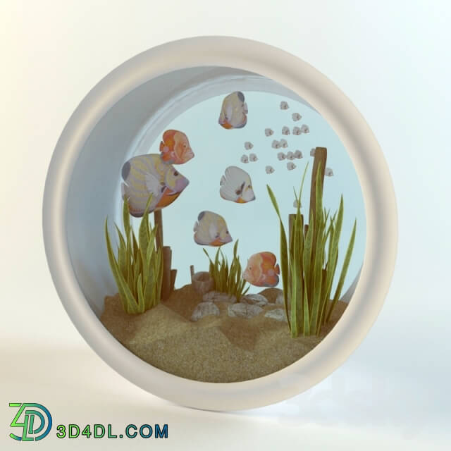 Other decorative objects - Round two-sided Aquarium