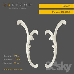 Decorative plaster - Volute RODECOR 02009RC 