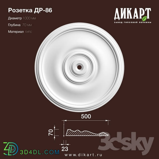 Decorative plaster - www.dikart.ru Dr-86 D1000x70mm 11.6.2019