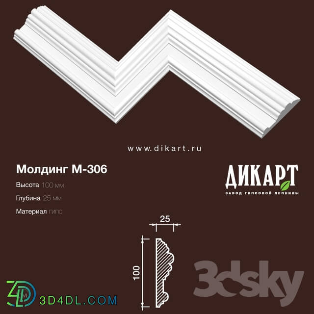 Decorative plaster - www.dikart.ru M-306 100Hx25mm 22.7.2019