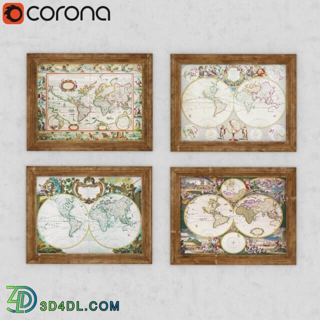 Frame - DigitalVision - Antique Maps