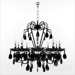 Ceiling light - C.Rococo Iron _amp_ Smoke Crystal Round 