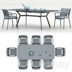Table _ Chair - Table Ethimo Ocean rectangular table with a chair Ocean dining chair with accessories 