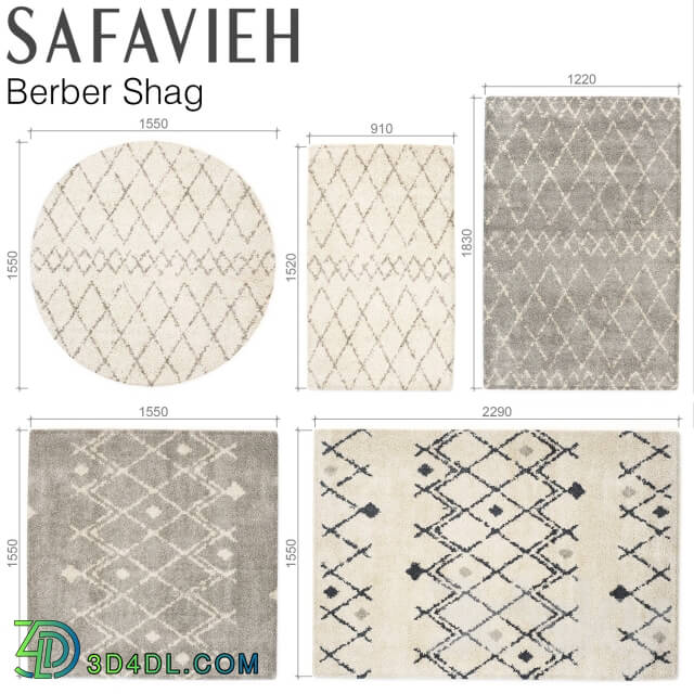 Carpets - SAFAVIEH BERBER SHAG SET