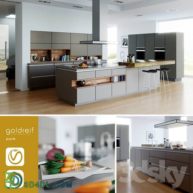 Kitchen - Goldreif by Poggenpohl Pure Kitchen _vray _ corona_