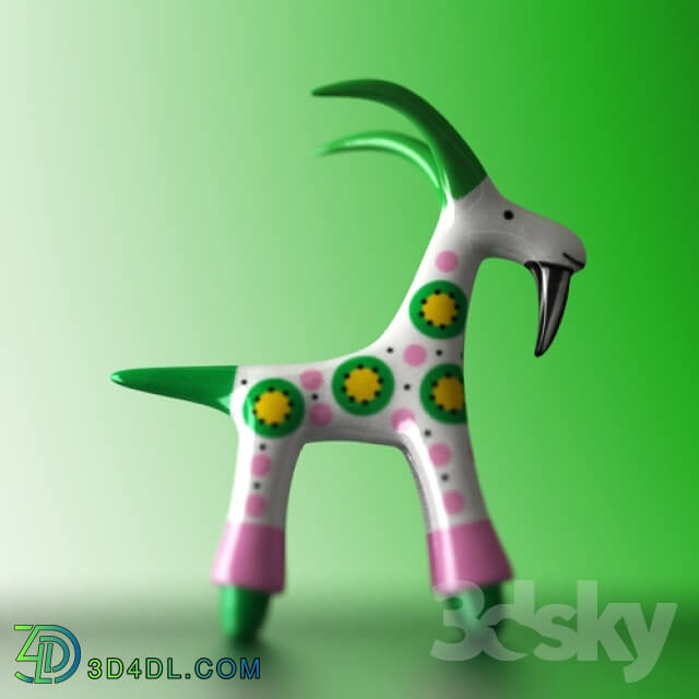 Other decorative objects - souvenir figurine _Goat clay_