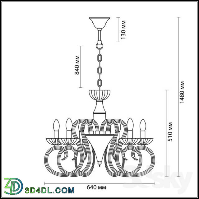 Ceiling light - Chandelier ODEON LIGHT 3932_6 ZEFIRO