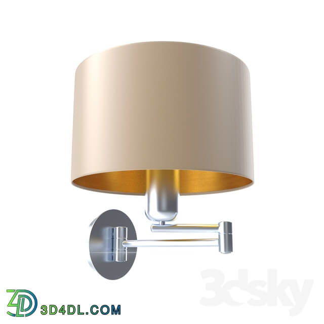 Wall light - 95055 MASERLO brace crank_ 1х60W _E27__ Ø230_ H260_ A595_ nickel matt _ textile_ gray-brown