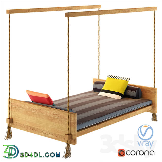 Bed - Individual Bed sofa with rope and pillows