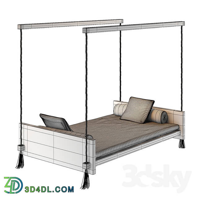 Bed - Individual Bed sofa with rope and pillows