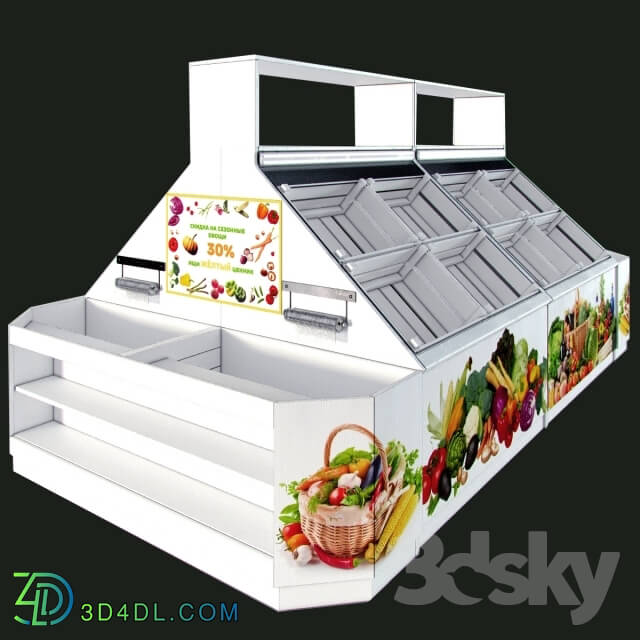 Shop - Island with superstructure for sale of vegetables