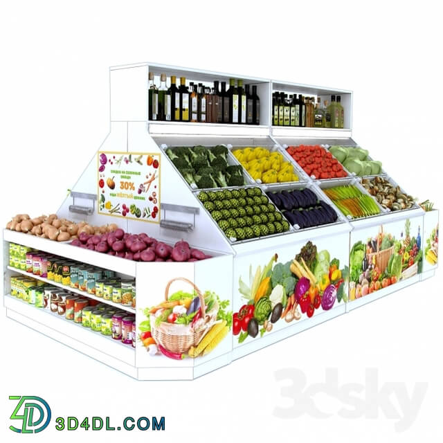 Shop - Island with superstructure for sale of vegetables