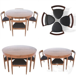 Table _ Chair - Hans Compact Dining Set 