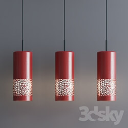 Ceiling light - Industrial Pendant Red Set 