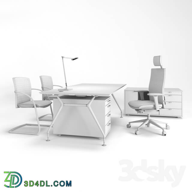 Office furniture - Desk Summa M _Koenig _ Neurath_ Germany__ chair Okay II _Koenig _ Neurath_ Germany__ table lamp JACKIE-PANZERI