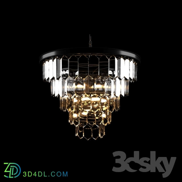 Ceiling light - Chandelier pendant in American style Amber