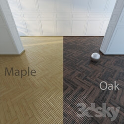 Other decorative objects - Parquet_ triple herringbone. Maple and oak. 